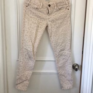 Pink leopard low-rise jeans by Current/ Elliott